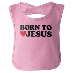 Born To Jesus Infant Baby Bib-Direct To Garment Print-Brisco Baby