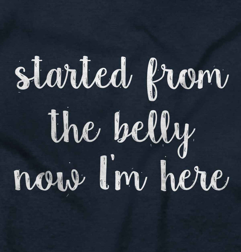 Started From The Belly Romper Bodysuit-Direct To Garment Print-Brisco Baby