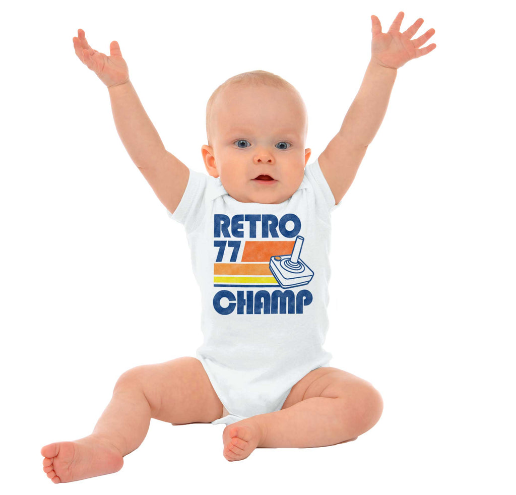 Retro 77 Champ Gamer Dragons Romper Bodysuit-Direct To Garment Print-Brisco Baby