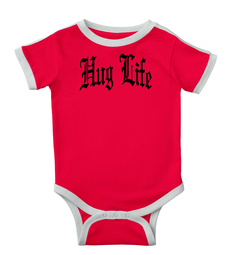 Hug Life Ringer Romper Bodysuit-Direct To Garment Print-Brisco Baby