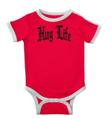 Hug Life Ringer Romper Bodysuit-Direct To Garment Print-Brisco Baby