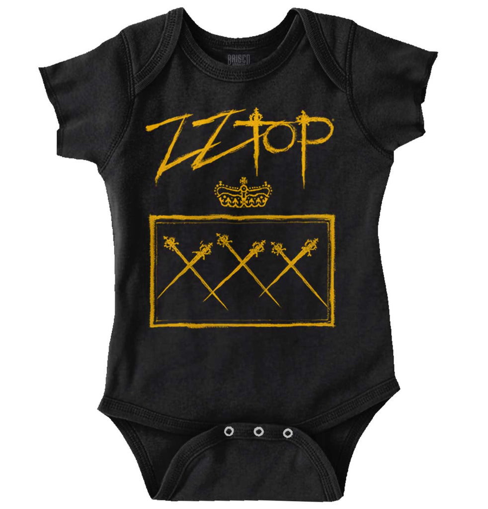 ZZ Top Swords Romper Bodysuit-Direct To Garment Print-Brisco Baby