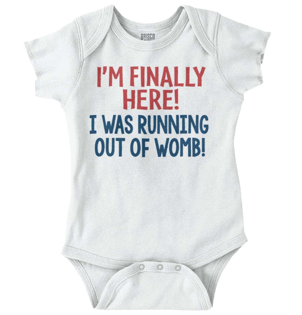 Running Out of Womb Romper Bodysuit-Direct To Garment Print-Brisco Baby