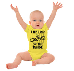 9 Months On The Inside Romper Bodysuit-Direct To Garment Print-Brisco Baby