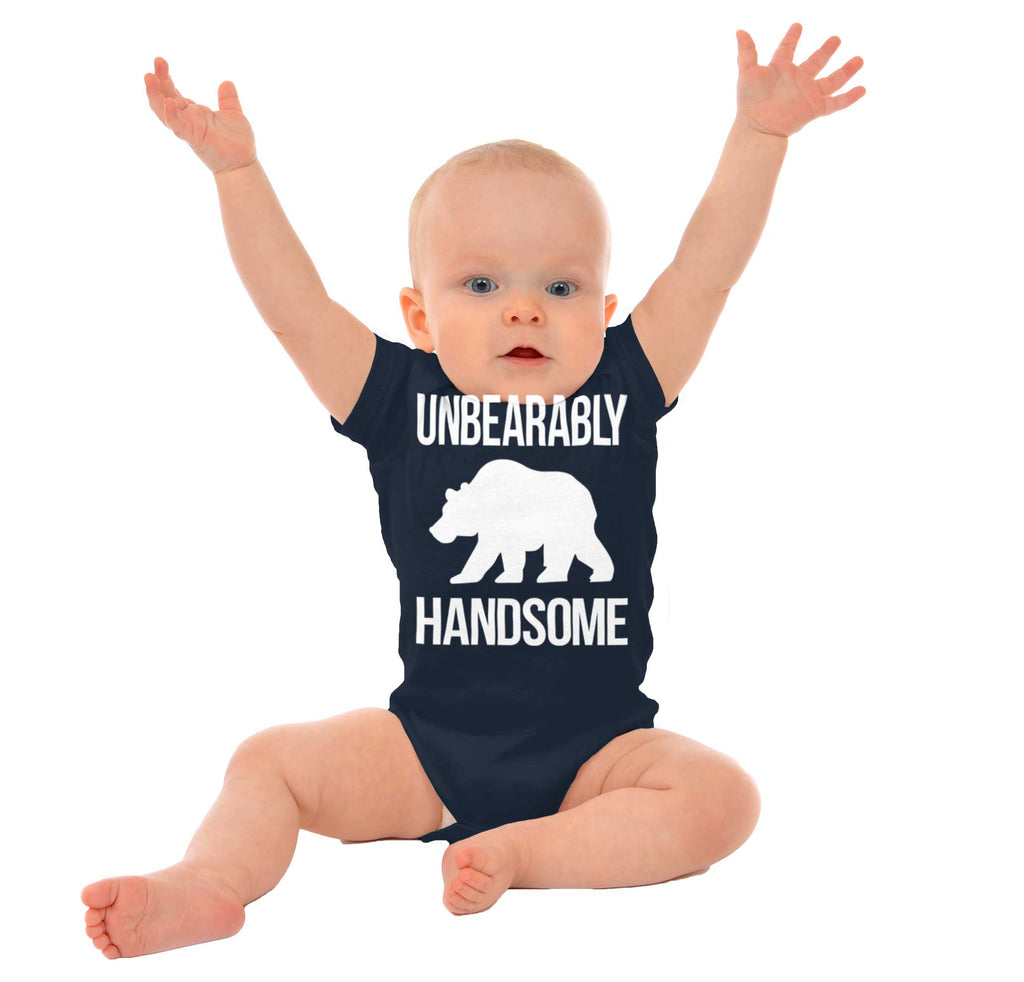 Unbearably Handsome Romper Bodysuit-Direct To Garment Print-Brisco Baby