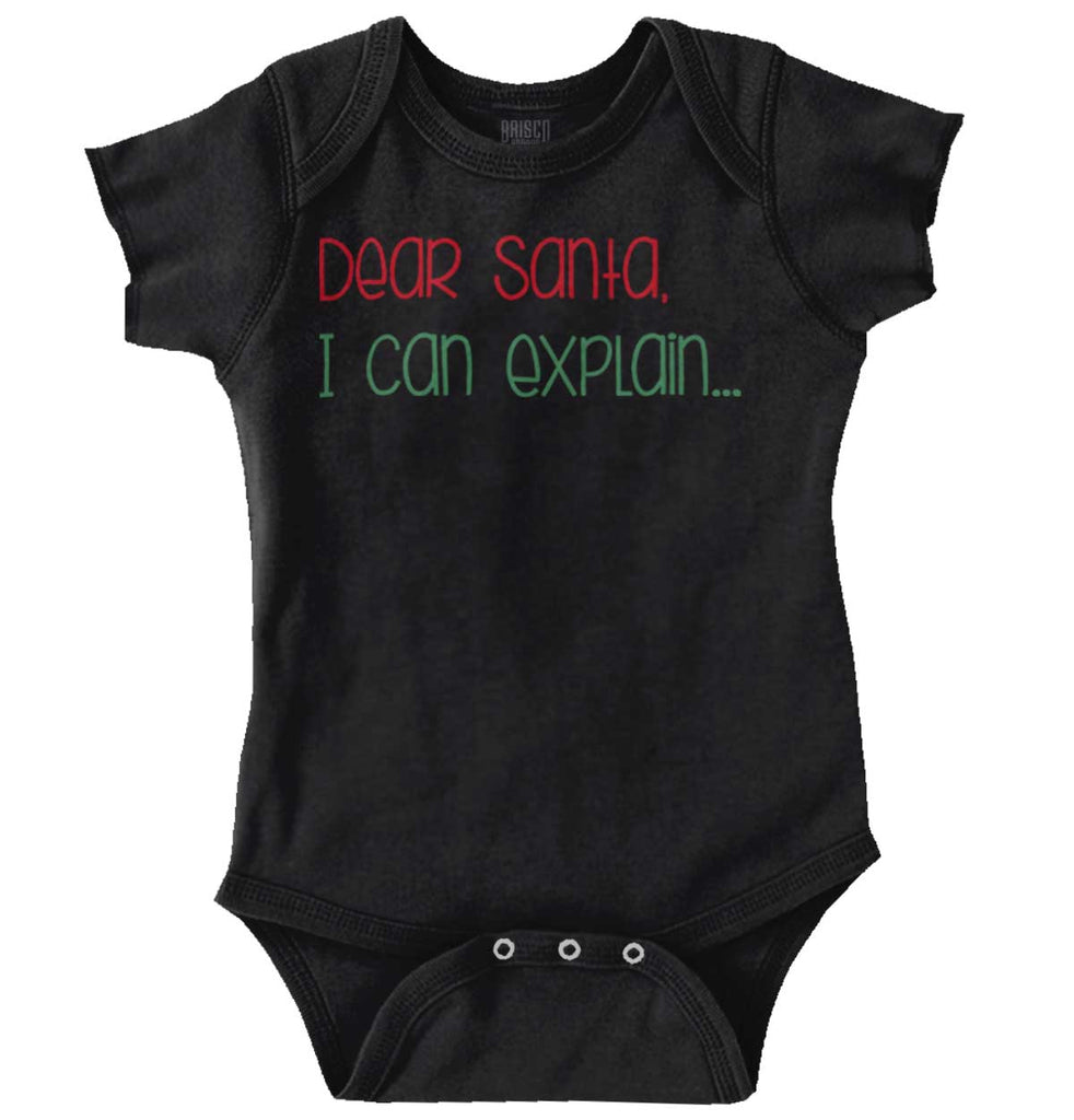 Dear Santa Can Explain Romper Bodysuit-Direct To Garment Print-Brisco Baby