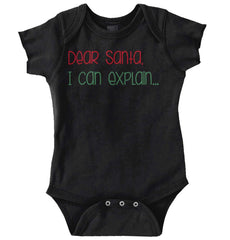 Dear Santa Can Explain Romper Bodysuit-Direct To Garment Print-Brisco Baby