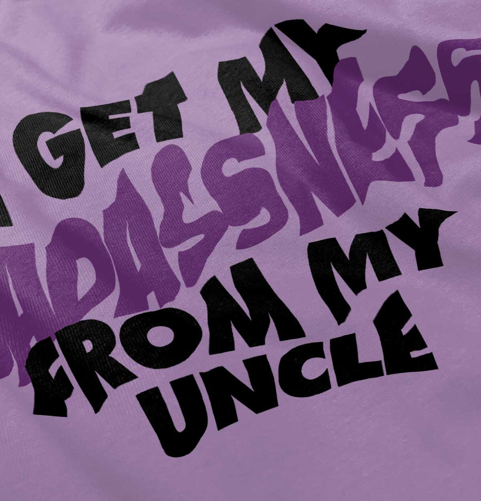 Badass Uncle Baby Ruffled Trim Romper-Direct To Garment Print-Brisco Baby