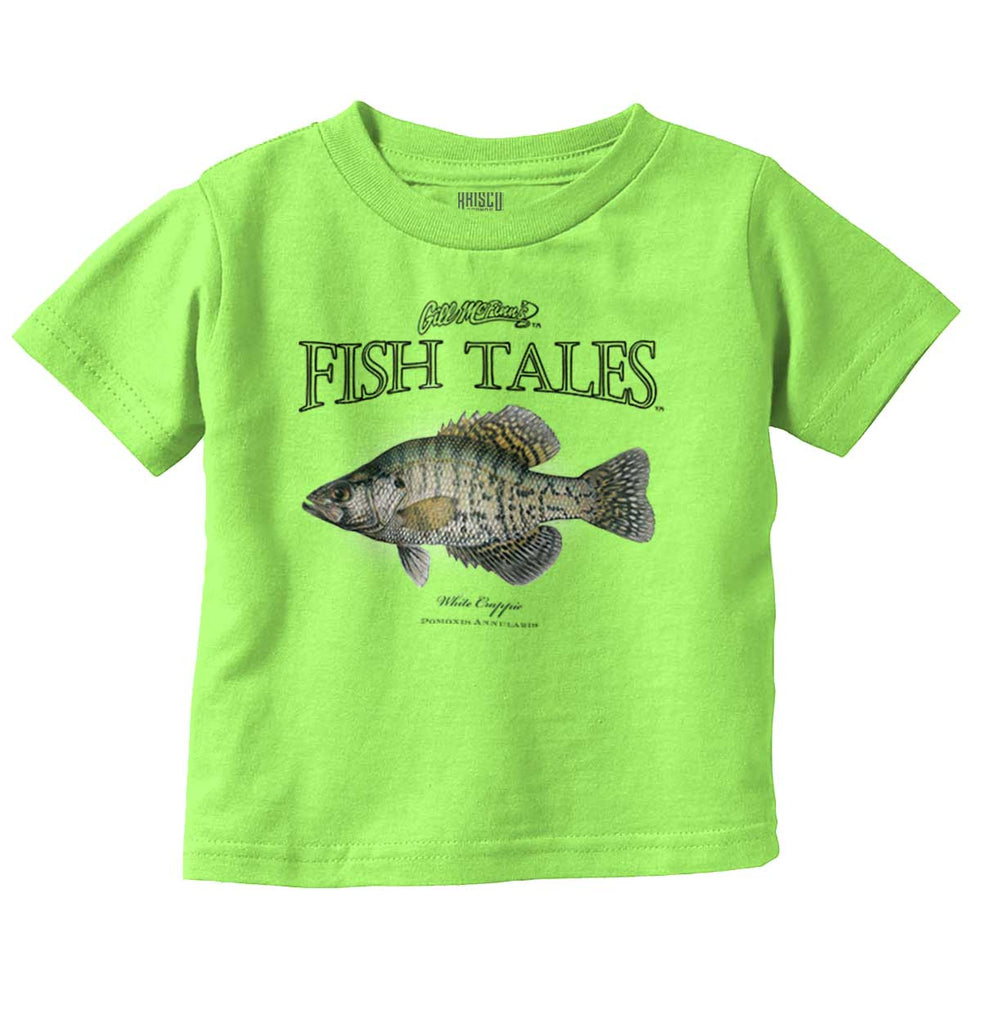 White Crappie Infant Toddler T Shirt-Direct To Garment Print-Brisco Baby