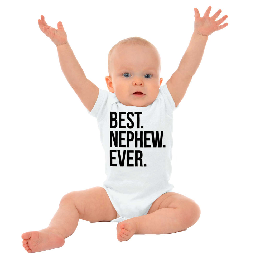 Best Nephew Ever Romper Bodysuit-Direct To Garment Print-Brisco Baby