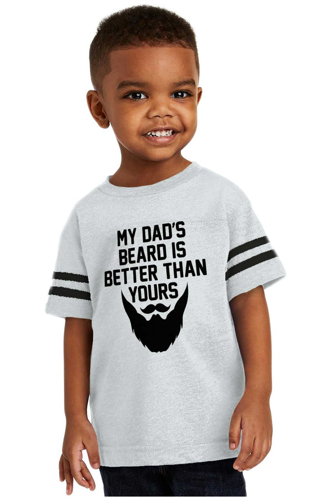 Dad's Beard Toddler Football Jersey Tee-Direct To Garment Print-Brisco Baby