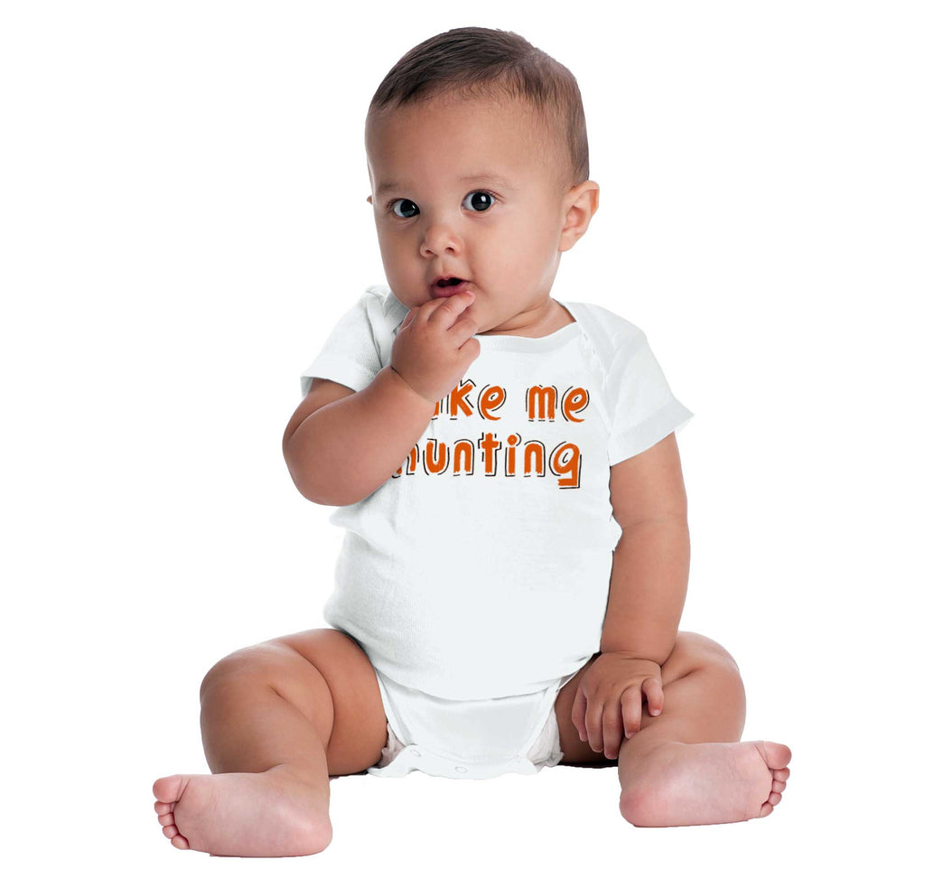 Take Me Hunting Daddy Romper Bodysuit-Direct To Garment Print-Brisco Baby