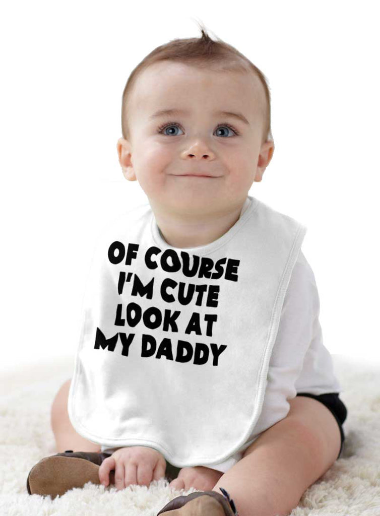 I'm Cute Infant Baby Bib-Direct To Garment Print-Brisco Baby