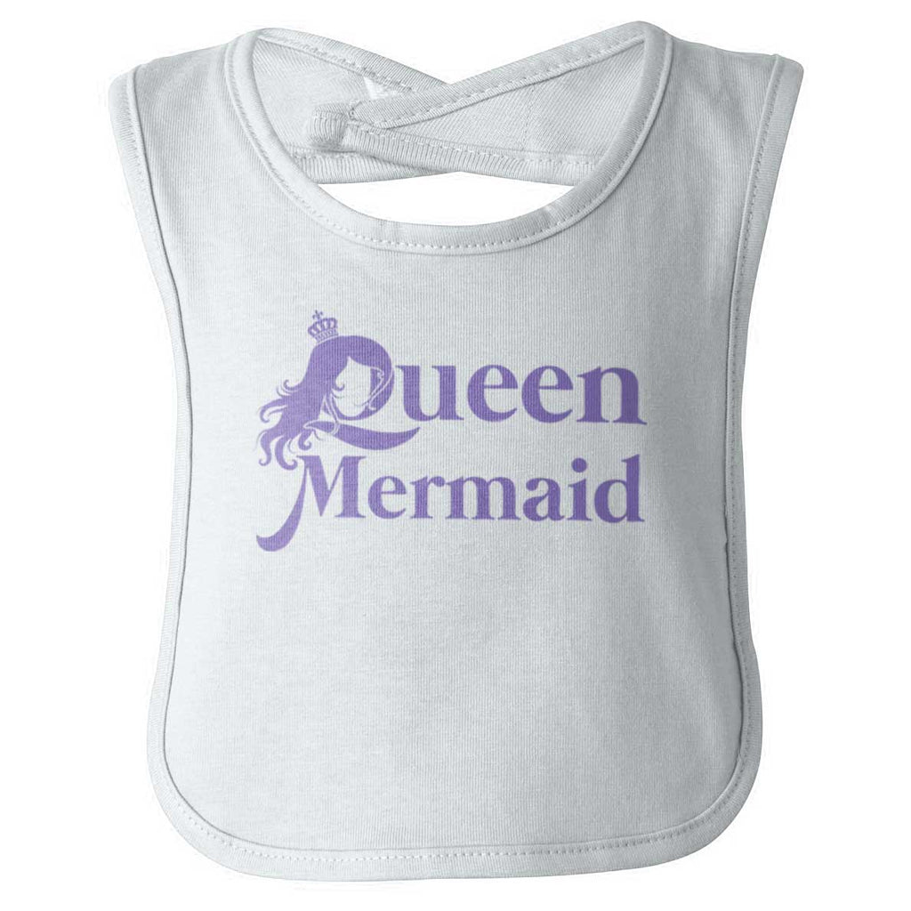 Queen Mermaid Infant Baby Bib-Direct To Garment Print-Brisco Baby