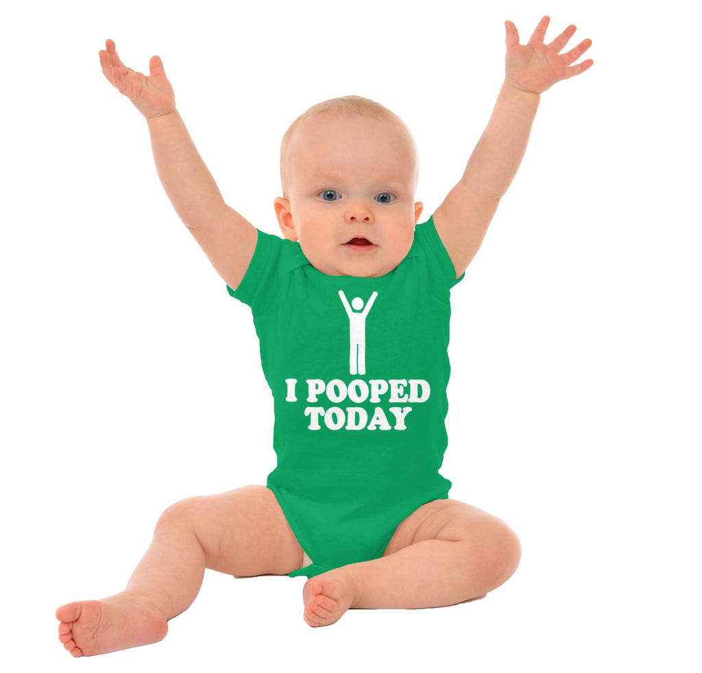 I Pooped Today Romper Bodysuit-Direct To Garment Print-Brisco Baby