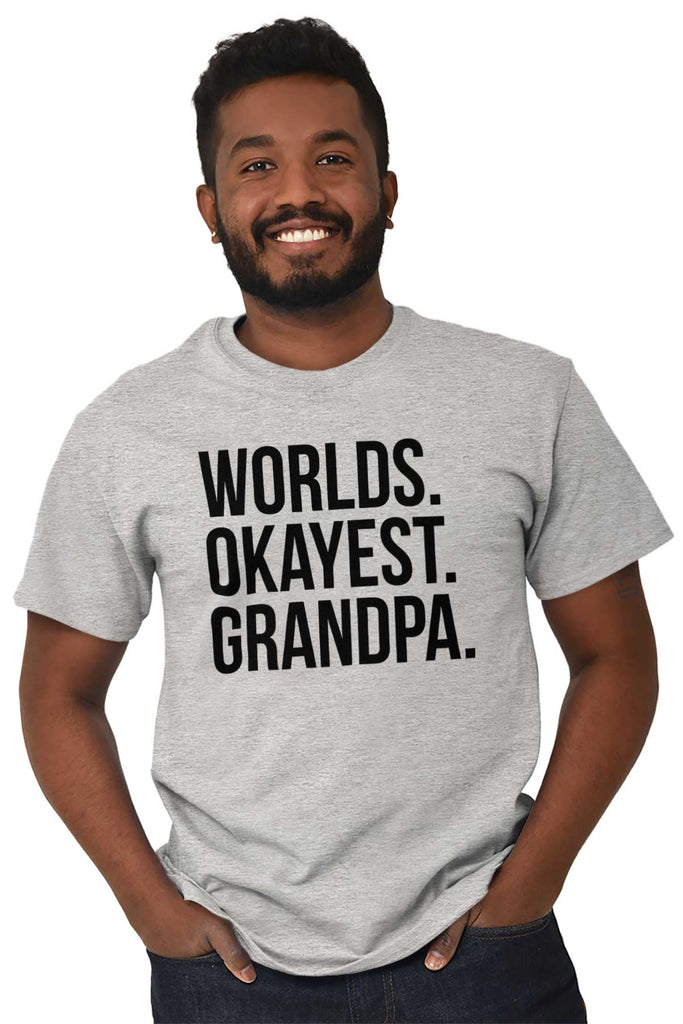 Worlds Okayest Grandpa T Shirt-Direct To Garment Print-Brisco Baby