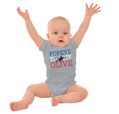 Popeye & Olive Romper Bodysuit-Direct To Garment Print-Brisco Baby