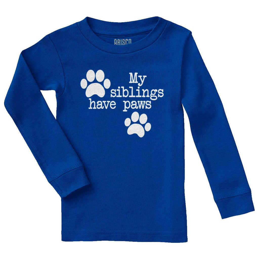 Siblings have paws Solid Baby Pajama Top-Direct To Garment Print-Brisco Baby
