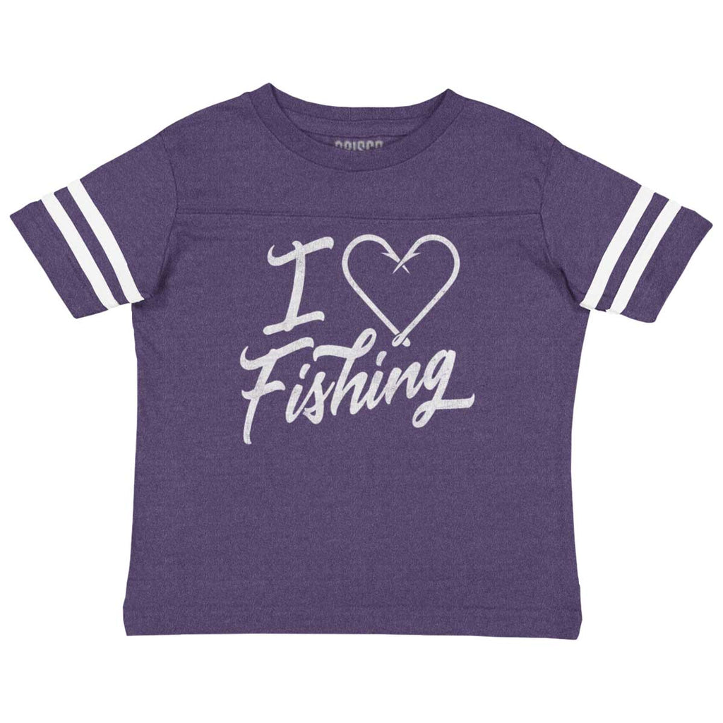 I Love Fishing Football Jersey-Direct To Garment Print-Brisco Baby