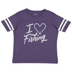 I Love Fishing Football Jersey-Direct To Garment Print-Brisco Baby