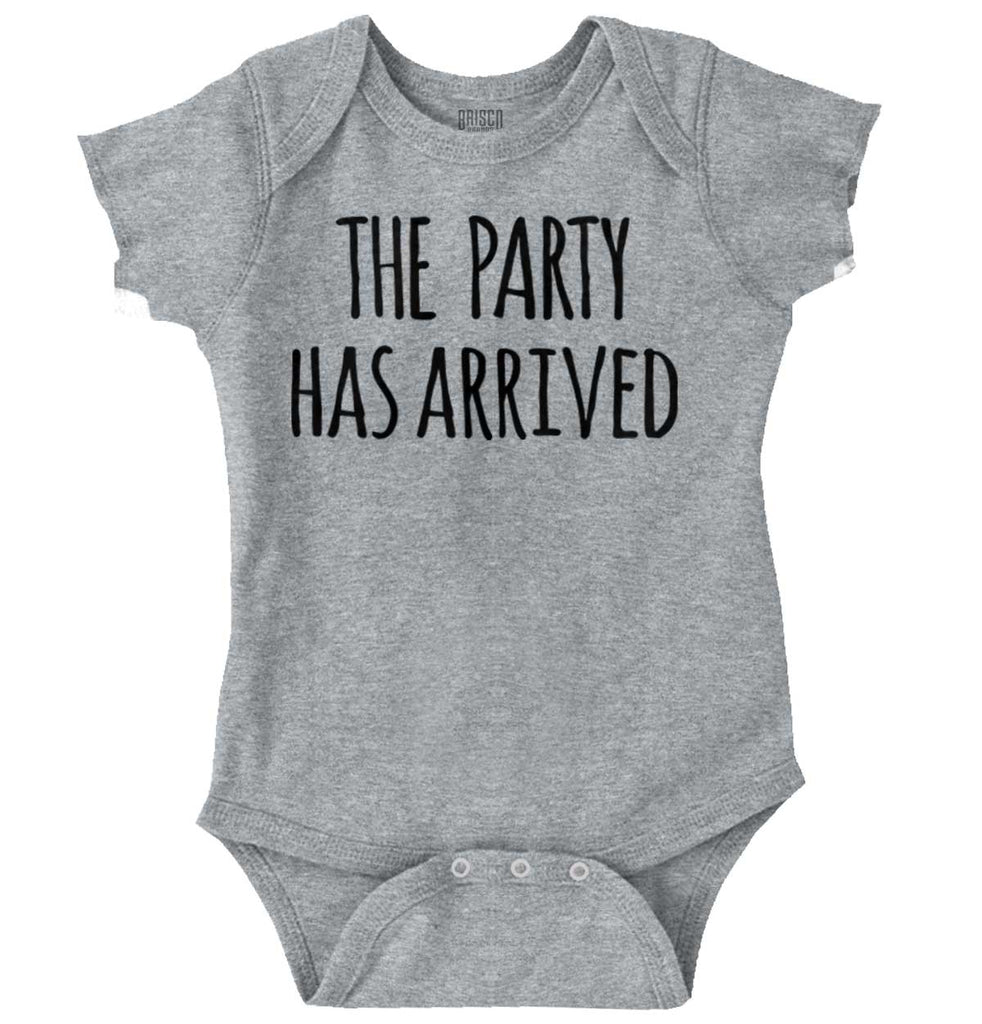The Party Has Arrived Romper Bodysuit-Direct To Garment Print-Brisco Baby