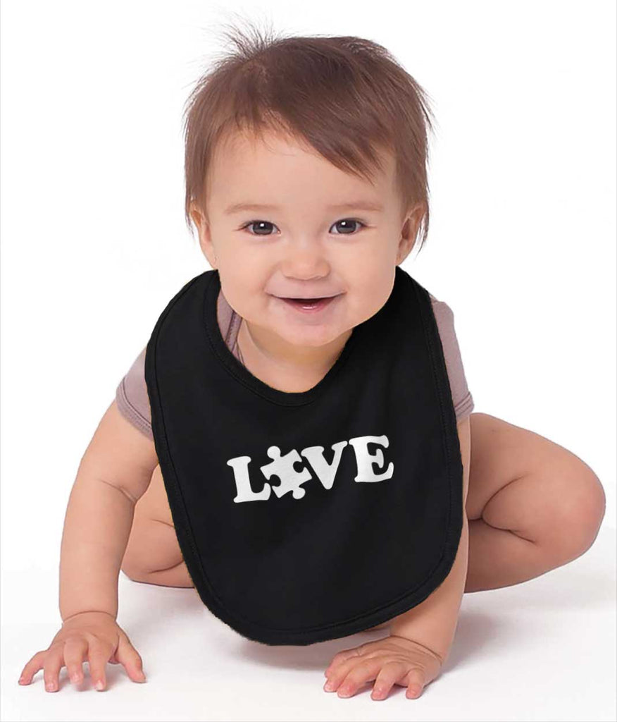Love Autism Infant Baby Bib-Direct To Garment Print-Brisco Baby