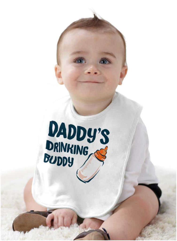 Daddy's Drinking Buddy Infant Baby Bib-Direct To Garment Print-Brisco Baby