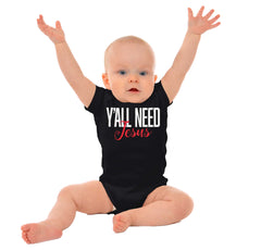 Yall Need Jesus Romper Bodysuit-Direct To Garment Print-Brisco Baby