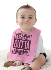 Straight Outta Mommy Infant Baby Bib-Direct To Garment Print-Brisco Baby