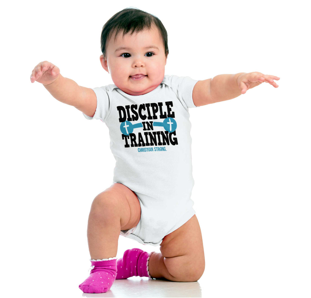 Disciple In Training Romper Bodysuit-Direct To Garment Print-Brisco Baby