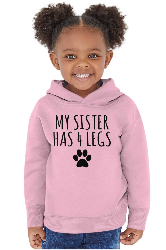 Sister has 4 legs Toddler Pullover Hoodie-Direct To Garment Print-Brisco Baby
