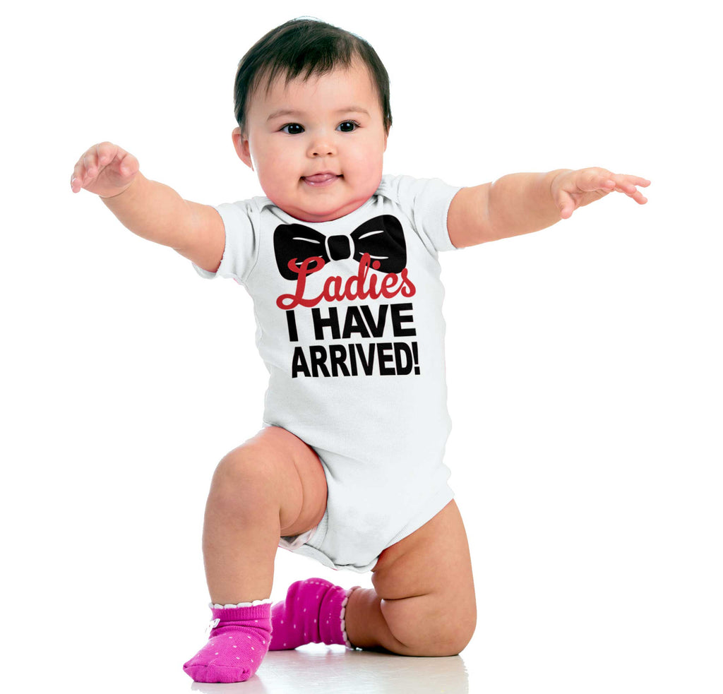 Ladies Bow Tie Romper Bodysuit-Direct To Garment Print-Brisco Baby