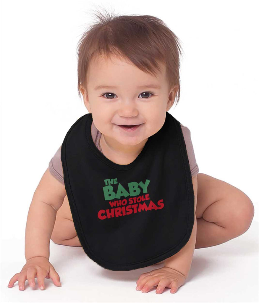 Baby Who Stole Christmas Infant Baby Bib-Direct To Garment Print-Brisco Baby