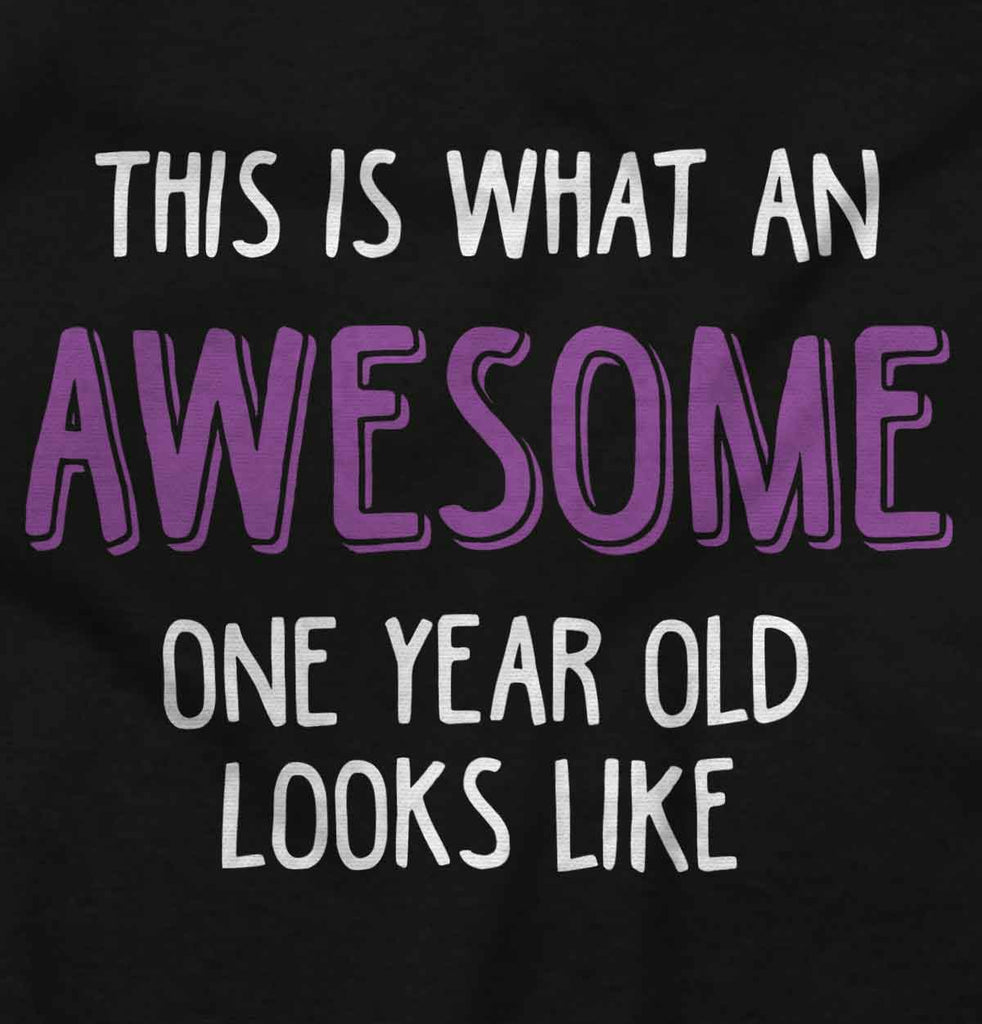 Awesome One Year Old Romper Bodysuit-Direct To Garment Print-Brisco Baby