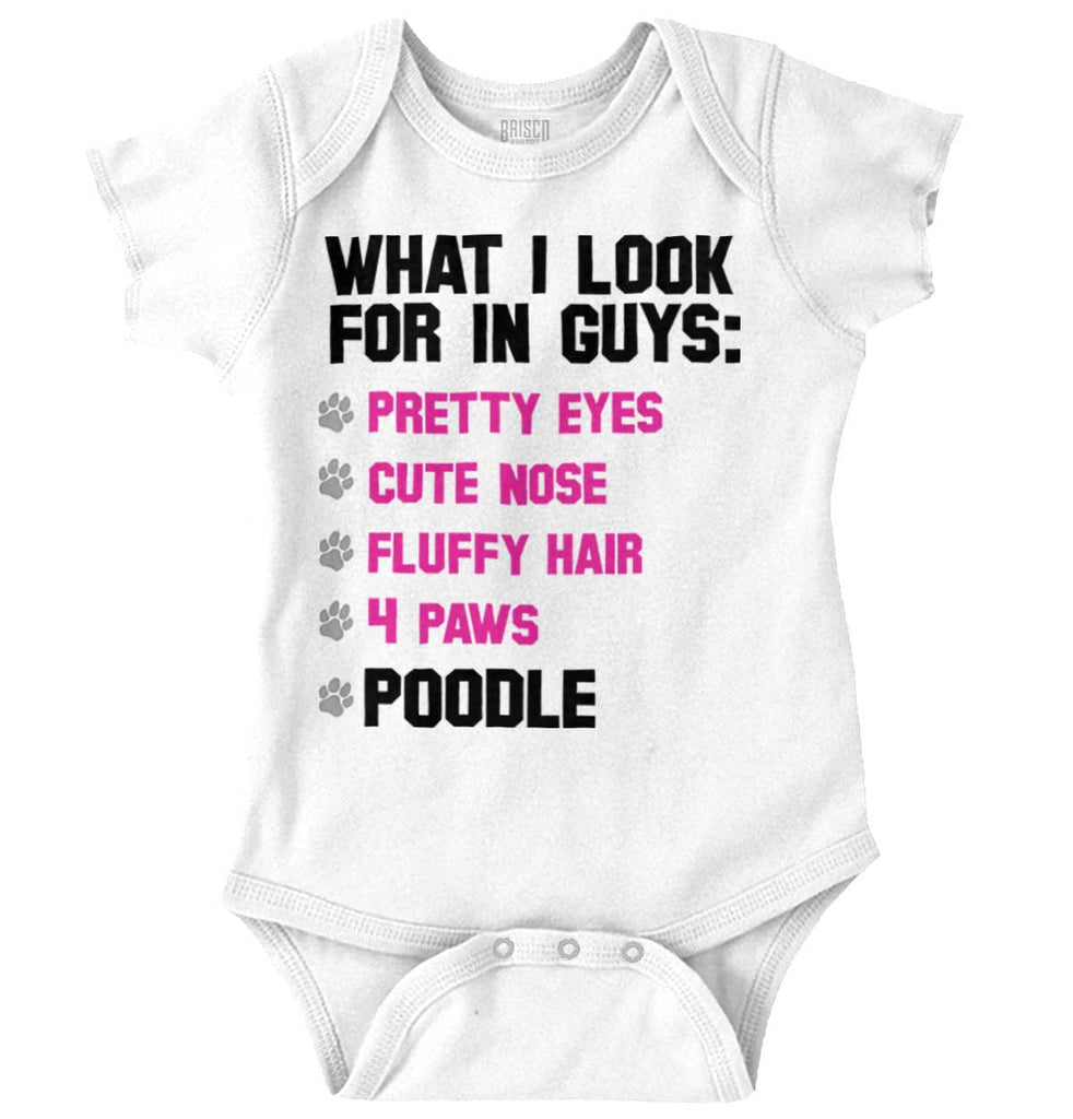 Poodle Checklist Romper Bodysuit-Direct To Garment Print-Brisco Baby