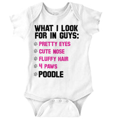 Poodle Checklist Romper Bodysuit-Direct To Garment Print-Brisco Baby