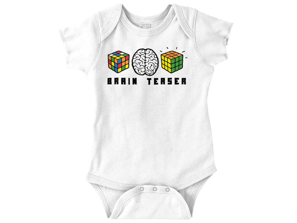 Brain Teaser Romper Bodysuit-Direct To Garment Print-Brisco Baby