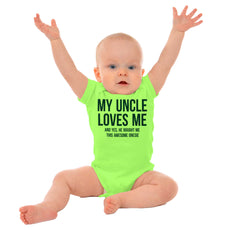 Uncle Loves Me Bought Shirt Romper Bodysuit-Direct To Garment Print-Brisco Baby
