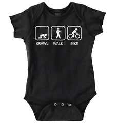 Crawl Walk Bike Romper Bodysuit-Direct To Garment Print-Brisco Baby