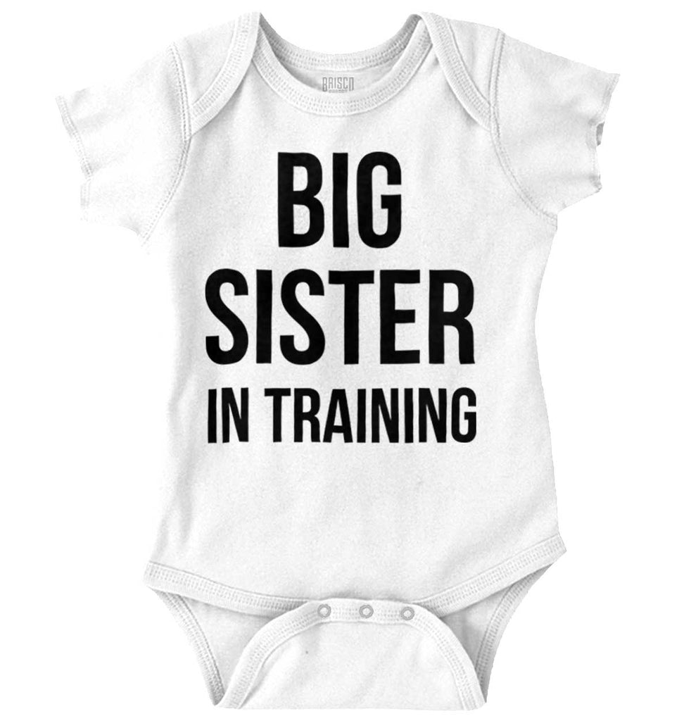 Big Sister In Training Romper Bodysuit-Direct To Garment Print-Brisco Baby
