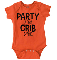 Party At My Crib Romper Bodysuit-Direct To Garment Print-Brisco Baby