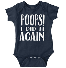 Poops I Did It Again Romper Bodysuit-Direct To Garment Print-Brisco Baby