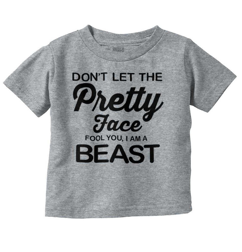 Pretty Face Infant Toddler T Shirt-Direct To Garment Print-Brisco Baby