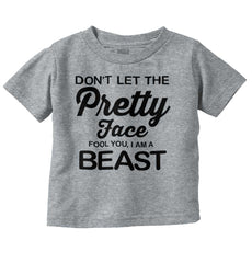 Pretty Face Infant Toddler T Shirt-Direct To Garment Print-Brisco Baby
