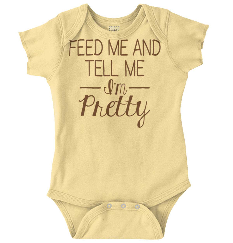 Tell Me I'm Pretty Romper Bodysuit-Direct To Garment Print-Brisco Baby