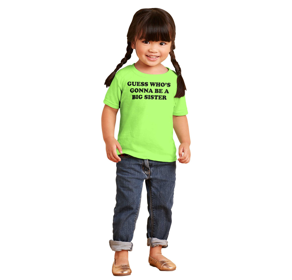 Guess Who's Gonna Be A Big Sister? Infant Toddler T Shirt-Direct To Garment Print-Brisco Baby