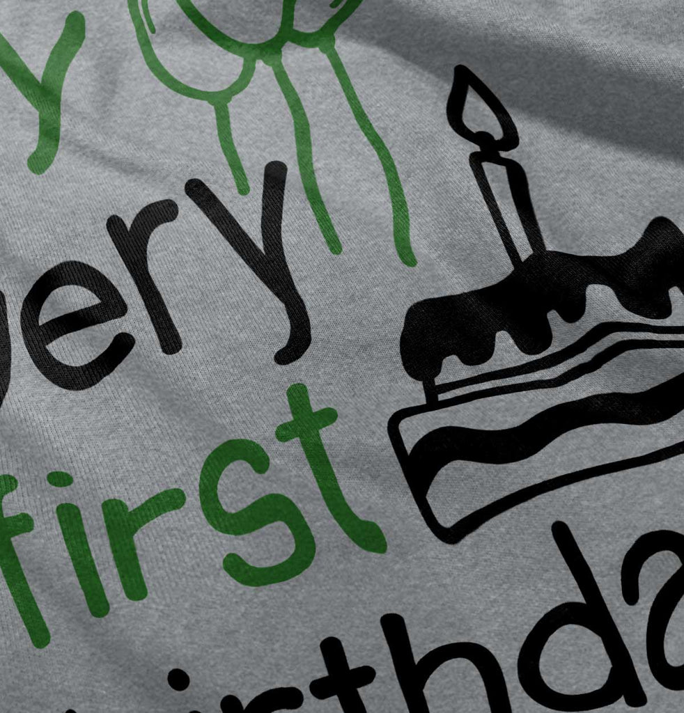 Very First Birthday Romper Bodysuit-Direct To Garment Print-Brisco Baby