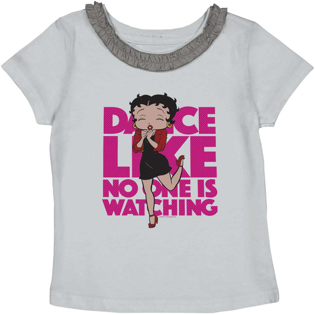 Dancing Betty Toddler Ruffled Trim T-Shirt-Direct To Garment Print-Brisco Baby
