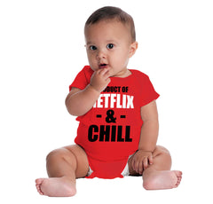 Netflix & Chill Romper Bodysuit-Direct To Garment Print-Brisco Baby