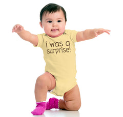 I Was A Surprise Romper Bodysuit-Direct To Garment Print-Brisco Baby